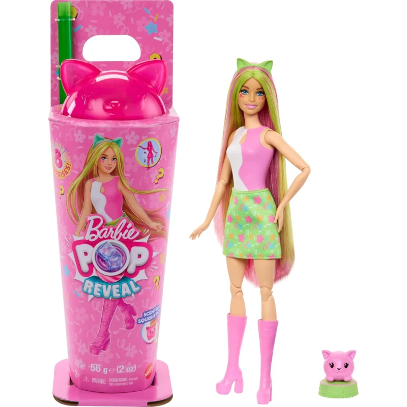 Image of Barbie Pop Reveal Shakes Scented Cute Kitten Doll - 32cm