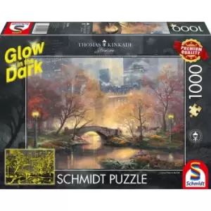 Image of Thomas Kinkade: Central Park in the Fall, Glow in the Dark 1000 Piece Jigsaw Puzzle