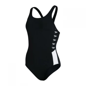 Image of Speedo Splice Logo Muscleback Ladies - Black/White
