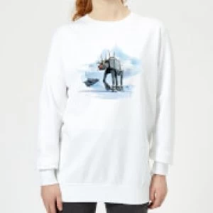 Image of Star Wars AT-AT Reindeer Womens Christmas Sweatshirt - White - S