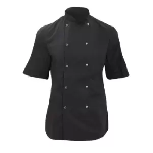 Image of Dennys Womens/Ladies Economy Short Sleeve Chefs Jacket / Chefswear (Pack of 2) (M) (Black)