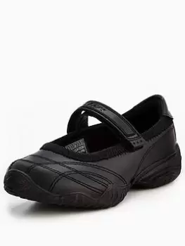 Image of Skechers Girls Velocity Pouty Uniform Mary Jane Trainer - Black, Size 4 Older