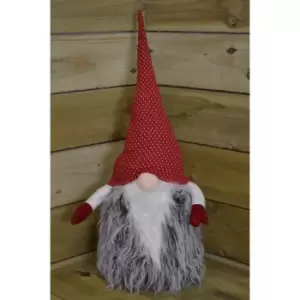 Image of Large 52cm Cuddly Gonk Indoor Christmas Decoration - White Spotty Hat - Festive