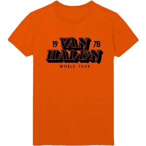 Image of Van Halen - World Tour '78 Mens Medium T-Shirt - Orange