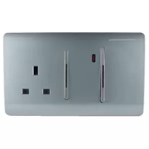 Image of Trendi Switch 45Amp Cooker Switch and Socket in Cool Grey