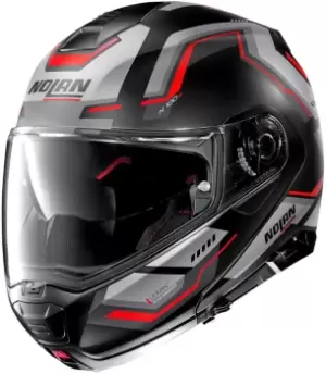 Image of Nolan N100-5 Upwind N-Com Helmet, black-red Size M black-red, Size M