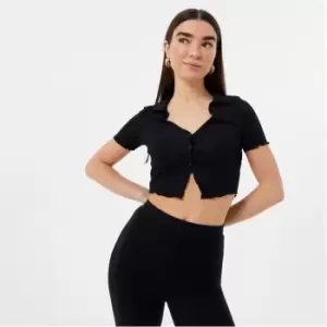 Image of Jack Wills Ruffled Hem Short Sleeve Shirt - Green