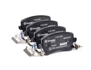 Image of BREMBO Brake pad set XTRA LINE P 85 100X Brake pads,Brake pad set, disc brake AUDI,A4 Avant (8K5, B8),Q5 (8RB),A4 Limousine (8K2, B8)