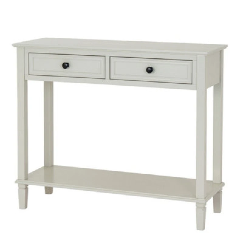 Image of Hill Interiors Belmont Collection 2 Drawer Console Table - Wood - L33 X W90 X H80 Cm - White