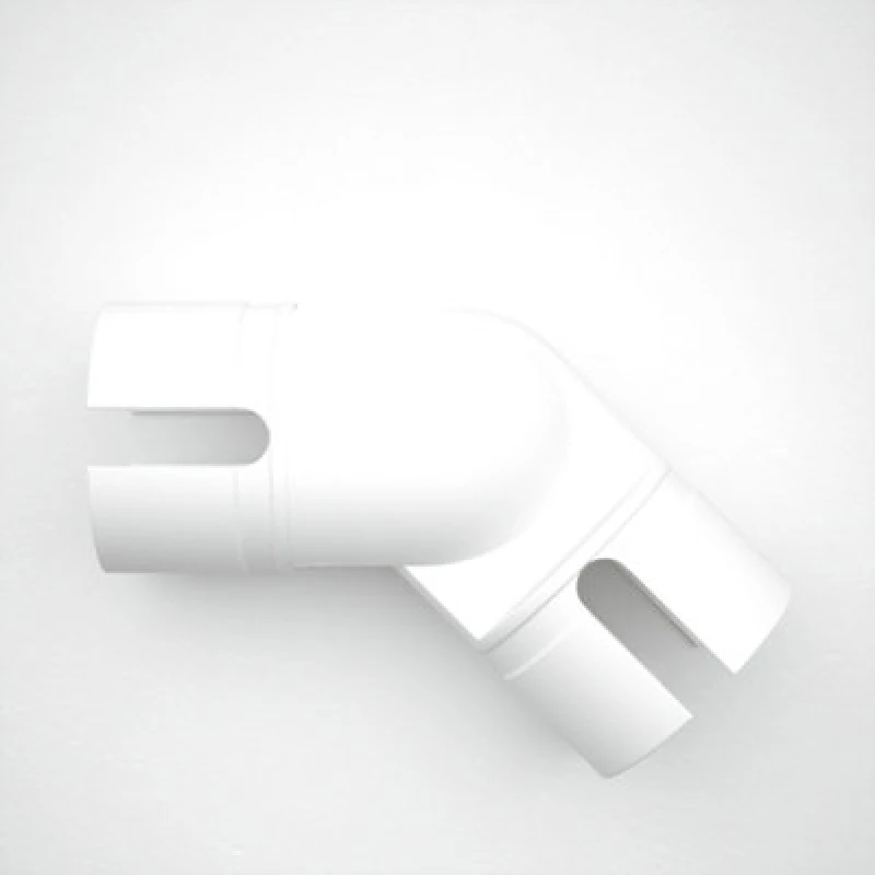 Image of Rothley Matt White Bannister Staircase Handrail Adjustable Elbow (Diam) 40mm