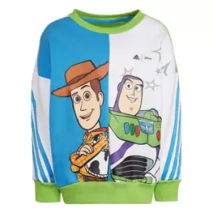 Image of adidas x Disney Toy Story Crew Sweatshirt Kids - Pulse Blue / Semi Solar Green