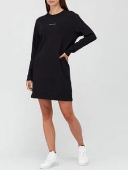 Image of Calvin Klein 3D Metallic Logo Dress - Black