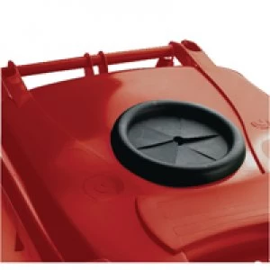 Image of Slingsby Wheelie Bin 140L With Bottle Bank Aperture and Lid Lock Red 377870