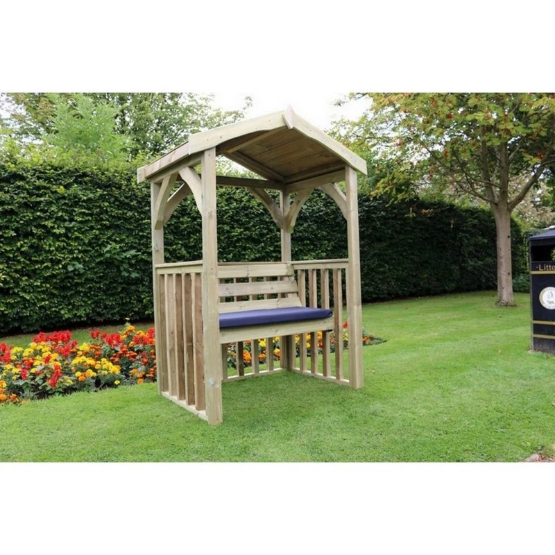 Image of Churnet Valley Garden Furniture Ltd Anastasia 2 Seat Arbour - Min. Assembly Required - Set of Cushions Inc in Brown Brown Unisex