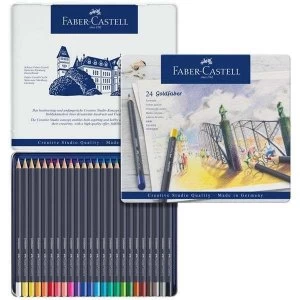 Image of Faber Castell Goldfaber Colour Pencil Set Tin Of 24
