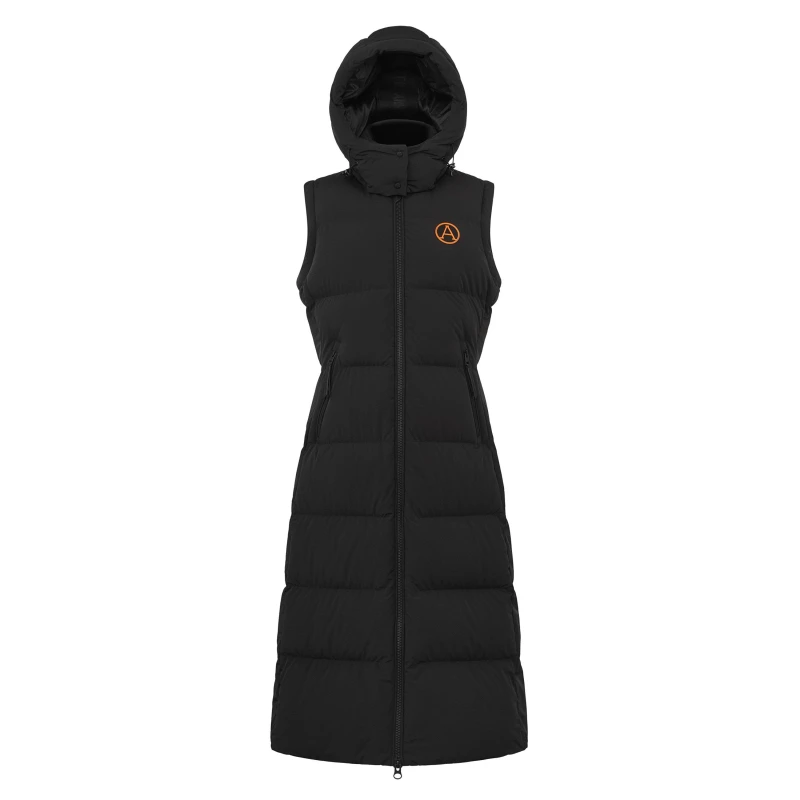 Image of Arctic Army Womens Long A-Line Detachable Hood Reflective Gilet Black female 8 (XS)