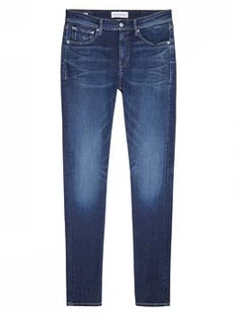 Image of Calvin Klein Jeans CK Jeans Slim Taper Fit Jeans - Dark Denim, Dark Denim, Size 34, Length Regular, Men