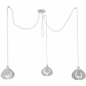 Image of Keter Nicoleta Cluster Pendant Ceiling Light White, 3x E27