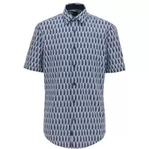 Image of Boss Luka AOP Shirt - Blue