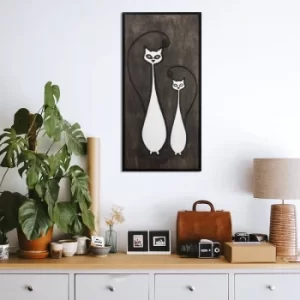 Image of Cat Family Black White Decorative Wooden Wall Accessory