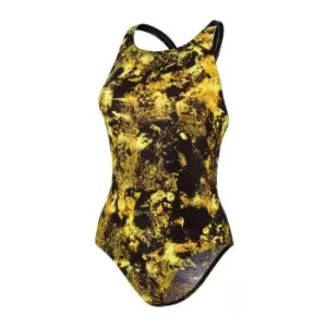 Image of Speedo AOP Power Back Swimsuit Womens - Black