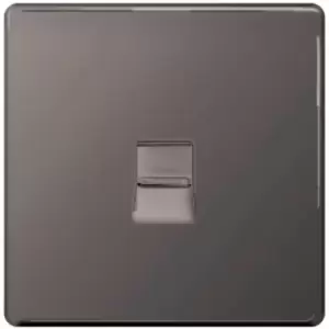Image of Bg Electrical - bg FBNBTS1-01 bg Black Nickel 1 Gang Secondary Telephone Socket - Black