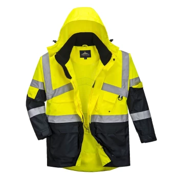 Image of Oxford Weave 300D Class 2 Hi Vis 2-Tone Breathable Jacket Yellow / Navy S