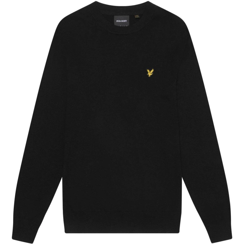 Image of Lyle & Scott Cotton Merino Knit Jet Black M