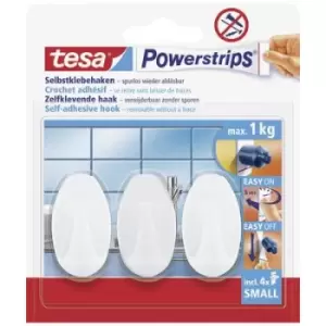 Image of tesa POWERSTRIPS Powerstrips Hooks oval white White Content: 3 pc(s)