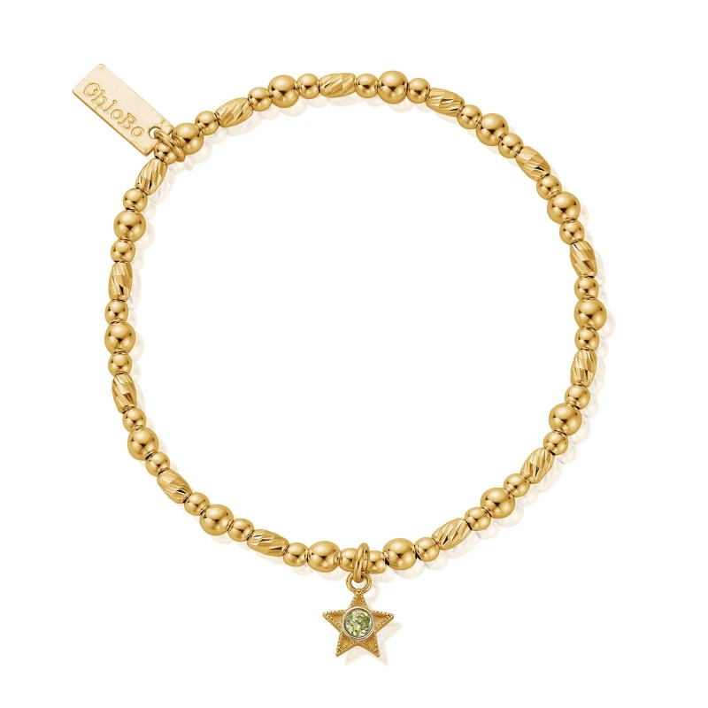 Image of ChloBo GBBCB3495 August Birthstone Bracelet - 18ct Gold Jewellery
