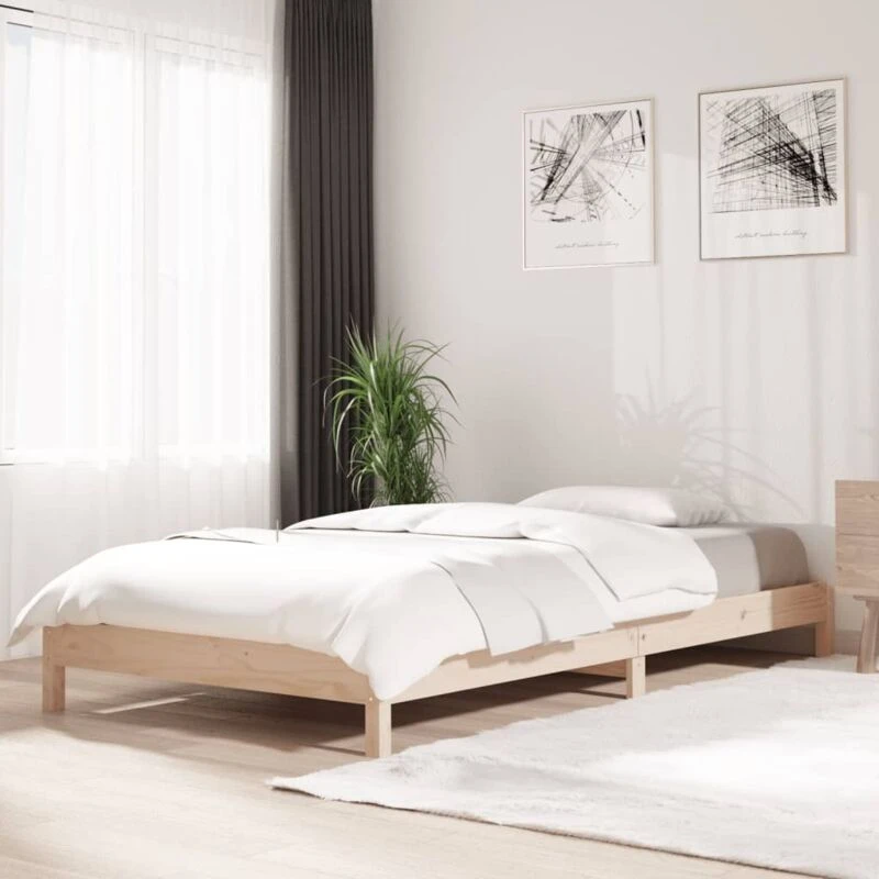 Image of vidaXL Stack Bed 100x200cm Solid Wood Pine, Brown 820387
