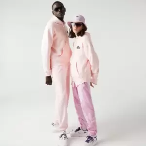 Image of Lacoste Unisex Loose Fit Hooded Organic Cotton Sweatshirt Size 4 - M Light Pink