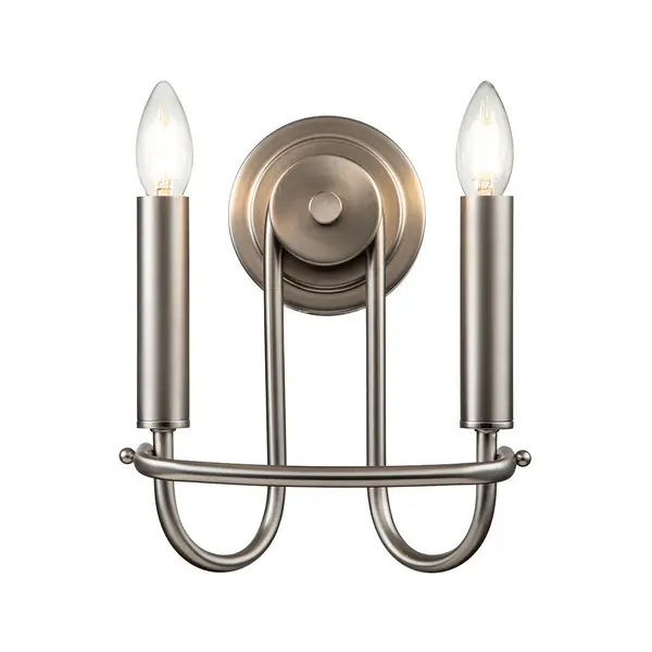 Image of Capitol Hill 2 Light Candle Wall Lamp, Brushed Nickel