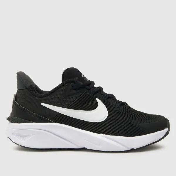 Image of Nike Black & white star runner 4 Youth Trainers