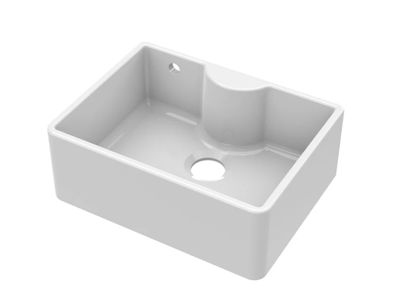 Image of Balterley Single Bowl Butler Sink with Tap Ledge Overflow No Tap Hole 595mm White
