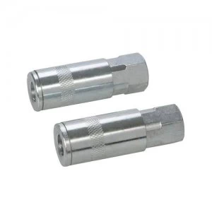 Image of Silverline 1/4" BSP Air Line Female Thread Quick Coupler - 2 PACK