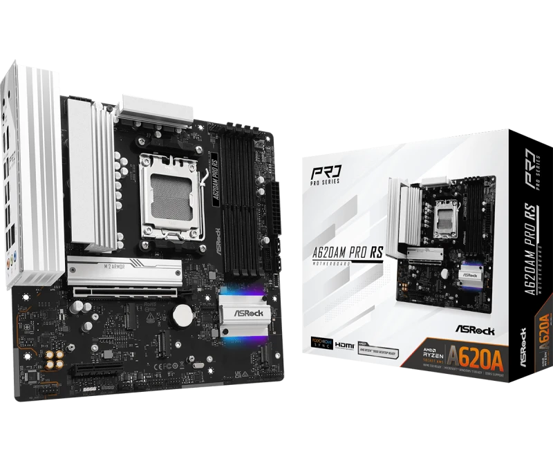 Image of ASRock A620AM Pro RS AMD A620A DDR5 AM5 Micro-ATX Motherboard