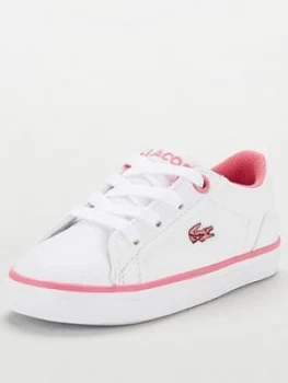 Image of Lacoste Lerond Bl 2 Infant Trainer, White/Pink, Size 9 Younger