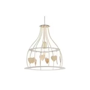 Image of Leonilde Wire Frame Pendant Ceiling Light, Ivory