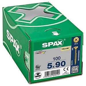 Image of Spax Pz Countersunk Yellox Screws - 5x90mm Pack Of 100