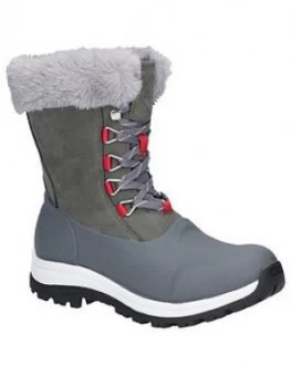 Image of Muck Boots Apr&Egrave;S Lace Mid Arctic Grip Welly Boots - Grey