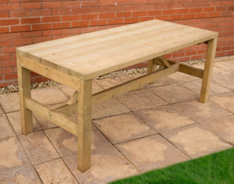 Image of Forest Wooden Garden Dining Table 5'11 x 2'6 (1.8m x 0.76m)