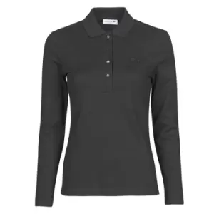 Image of Womens Slim fit Stretch Pique Lacoste Polo Shirt Size 10 Black