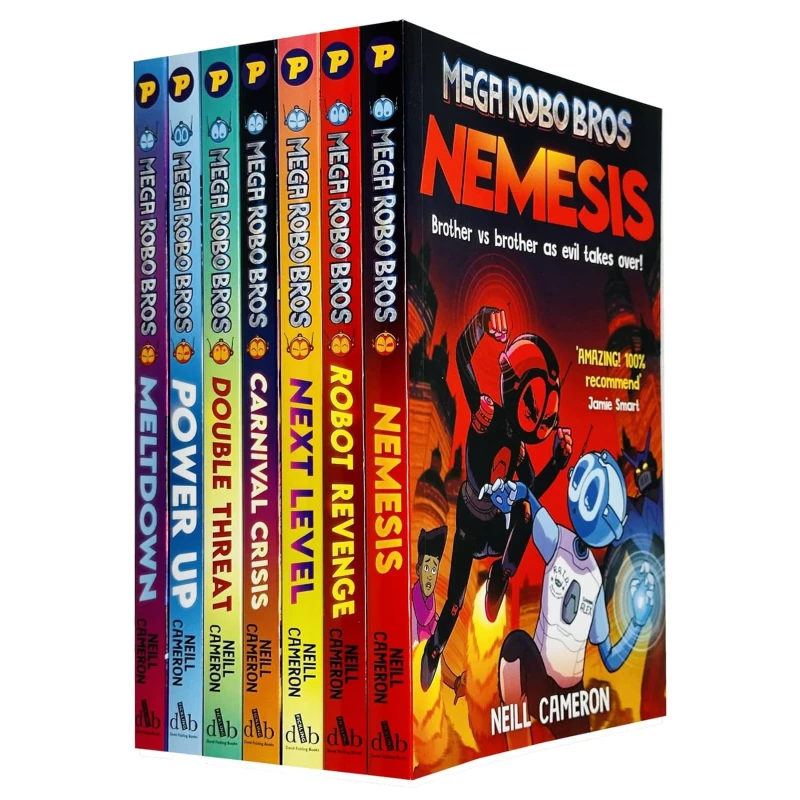 Image of Mega Robo Bros Series Volume 1-7 Books Collection Set By Neil Cameron(Meltdown, Power Up, Double Threat, Carnival Crisis, Next Level, Robot Revenge &