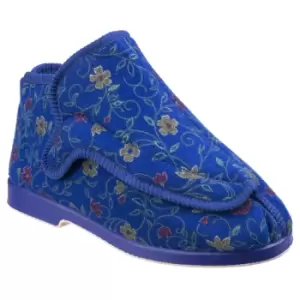 Image of GBS Rhona Ladies Extra Wide Fit Slipper / Womens Slippers (4 UK) (Blue)