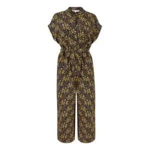 Image of Yumi Ditsy Jumpsuit With Pockets - Blue
