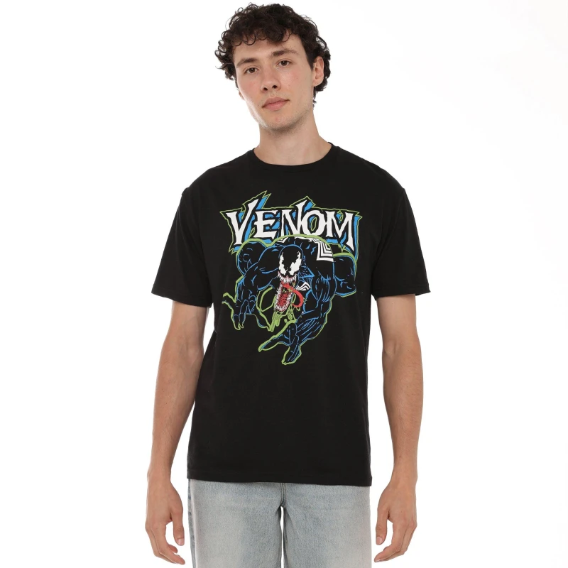 Image of Marvel Marvel Men Venom Strike Mens T-Shirt Black Size: Medium Black M Male 5052777794052