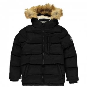 Image of SoulCal Boys 2 Zip Bubble Jacket Junior - Black