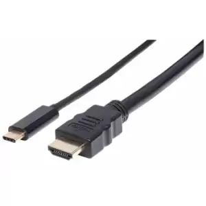 Image of Manhattan USB-C to HDMI Cable 4K@30Hz 2m Black Male to Male Three Year Warranty Polybag