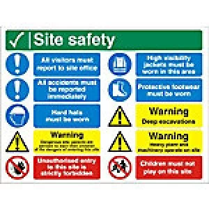 Image of Site Sign Site Safety Fluted Board 60 x 80 cm